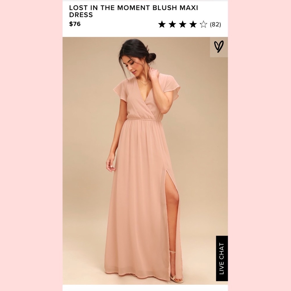 Lulu’s Lost in the Moment Blush Maxi Dress